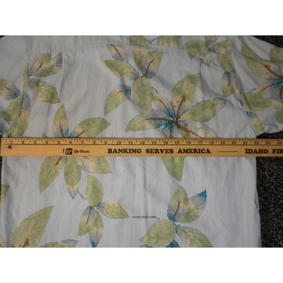 Tommy Bahama Shirt Mens M Blue Silk Hawaiian Button Up Loop Collar Tropical - Picture 8 of 10